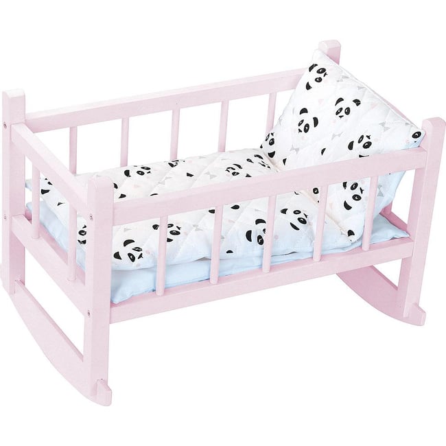 Lit bercelonnette poupée 40 cm panda rose <span itemprop=