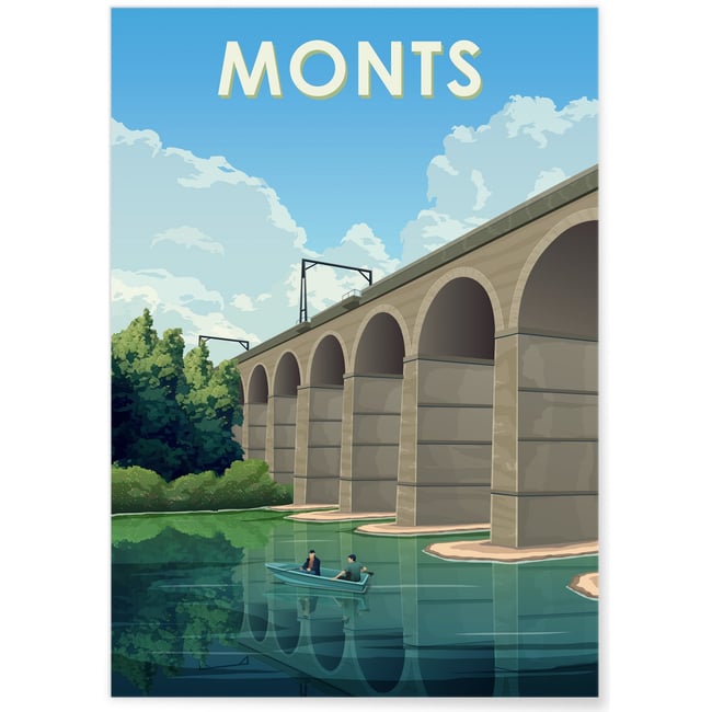 Affiche ville Monts Couleur blanc <span itemprop=