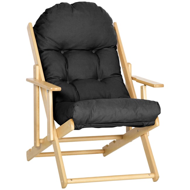 Accent Chair Bois d'hévéa Noir noir <span itemprop=