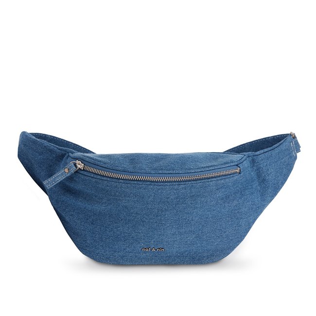 Sac banane en coton TRACY DENIM denim bleu <span itemprop=