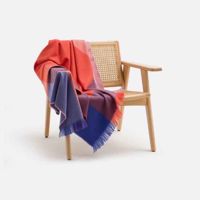 Plaid à carreaux, Mebala bleu rouge <span itemprop=