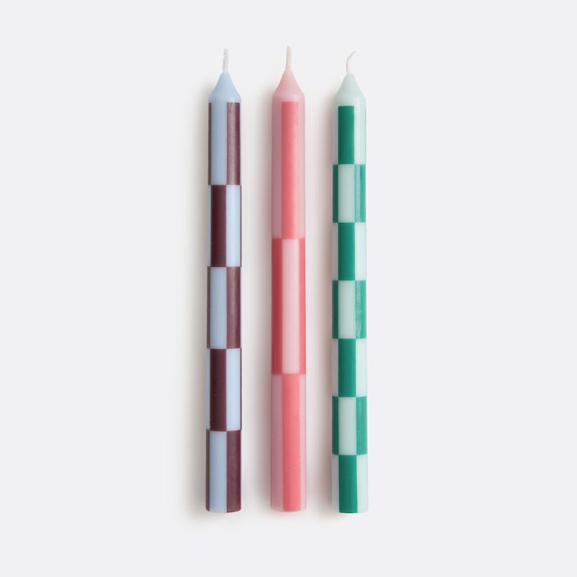 Lot de 3 bougies imprimées, TABAKA Couleur multicolore <span itemprop=