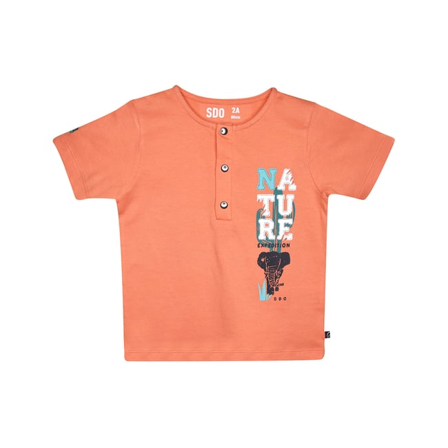 Tee shirt gregor manches courtes enfant orange <span itemprop=