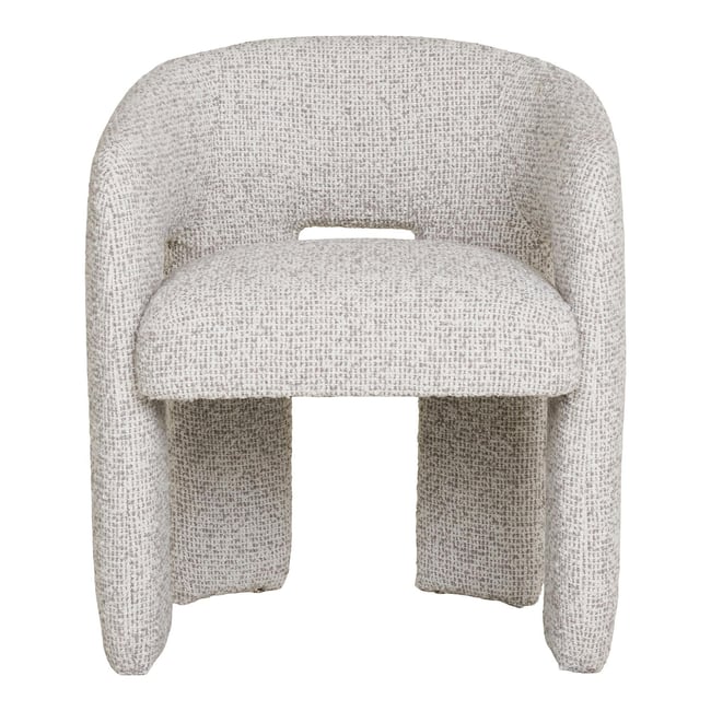 Fauteuil de table en tissu chiné beige TULSA Couleur gris <span itemprop=