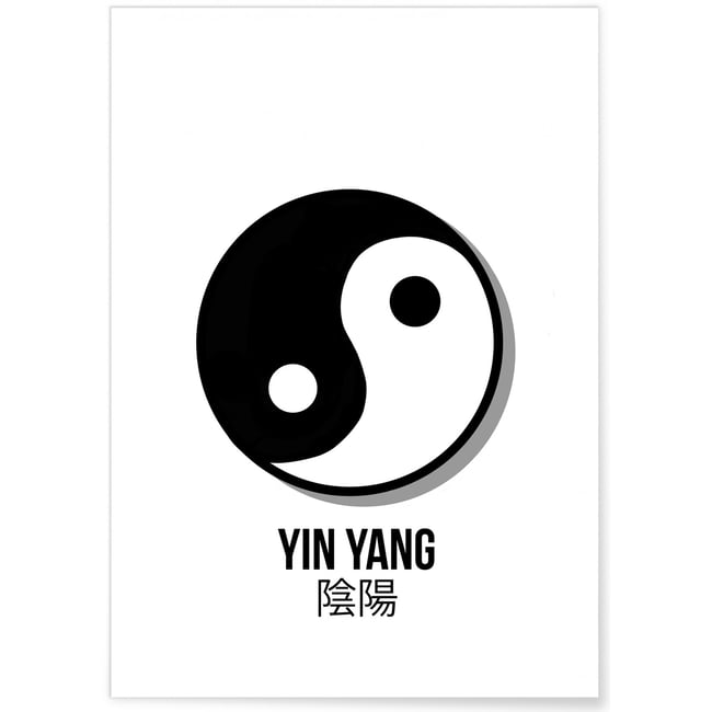 Affiche Yin Yang Couleur blanc <span itemprop=