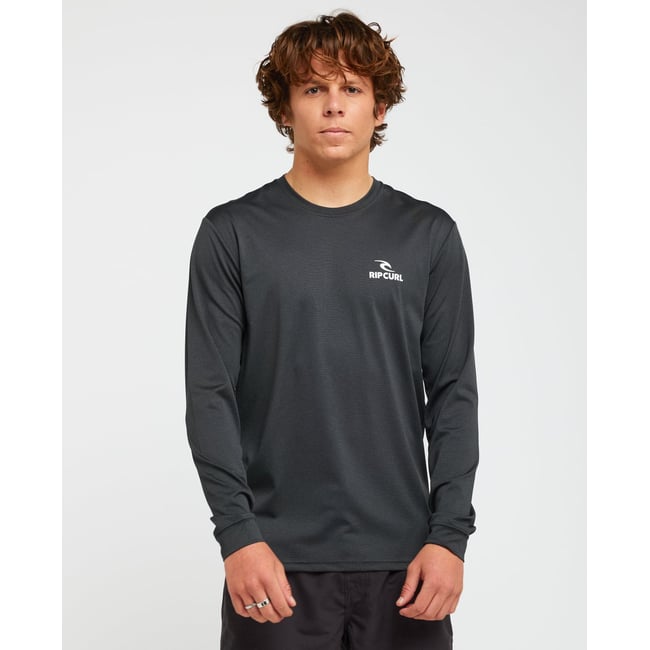 T-shirt anti-UV STACK UPF50 manches longues noir marbré <span itemprop=