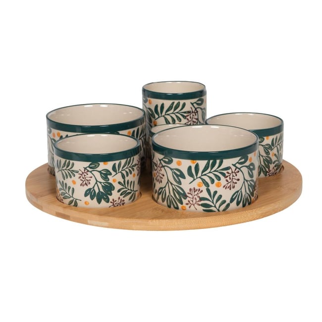 Service apéritif 6 pièces Lina - LINA Couleur crème / ivoire <span itemprop=