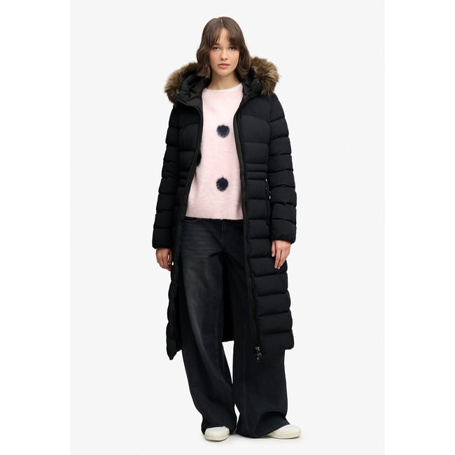 Veste Fuji Longue à Capuche en imitation Fourrure - SUPERDRY
