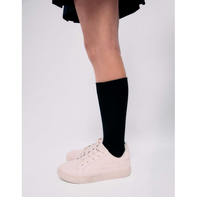 Baskets avec nœuds en relief et lacets élastiques beige <span itemprop=