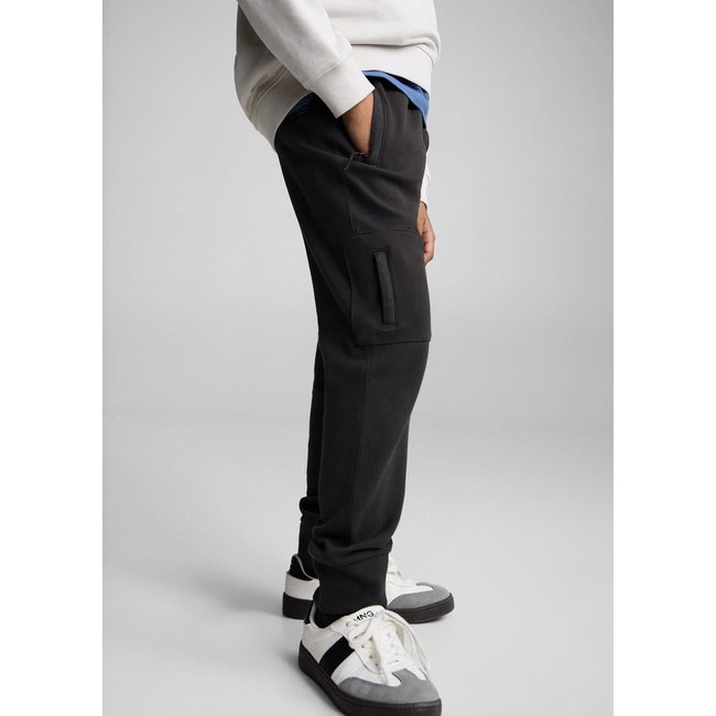 Jogging Lyocell taille élastique gris anthracite <span itemprop=