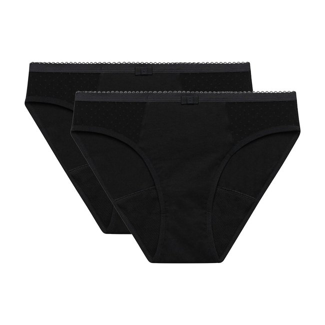 Lot de 2 culottes menstruelles Dim Protect noir <span itemprop=