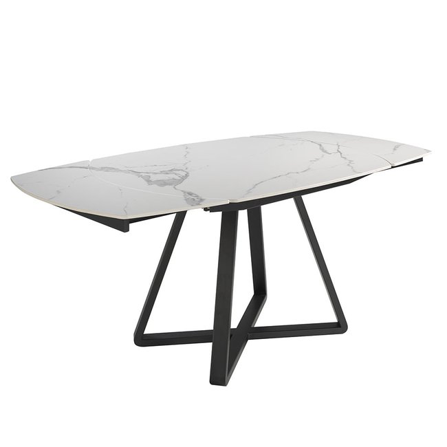 Table à manger en porcelaine et acier Couleur noir <span itemprop=
