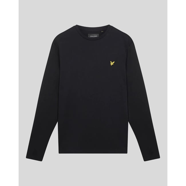 T-shirt manches longues en coton noir jais <span itemprop=