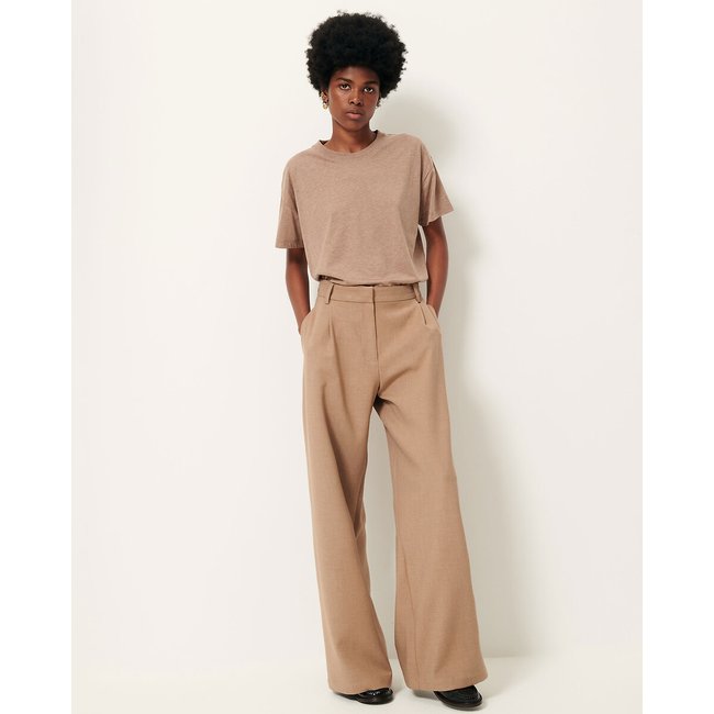T-shirt manches courtes col rond TOO beige foncé <span itemprop=