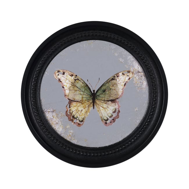 Déco murale encadrée papillon 27cm Couleur noir <span itemprop=