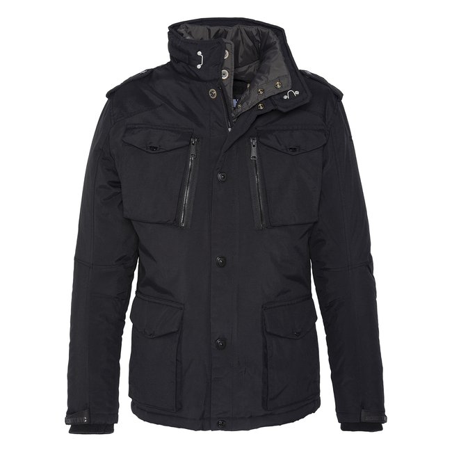 Veste army multipoches, plastron amovible noir <span itemprop=