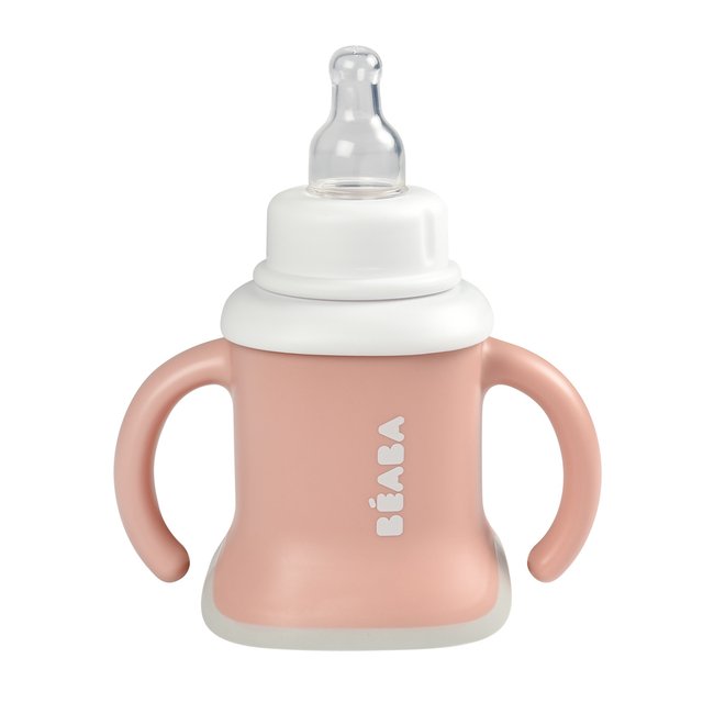 Tasse d'apprentissage évolutive 3 en 1 EVOLUCLIP Couleur rose ancienne <span itemprop=