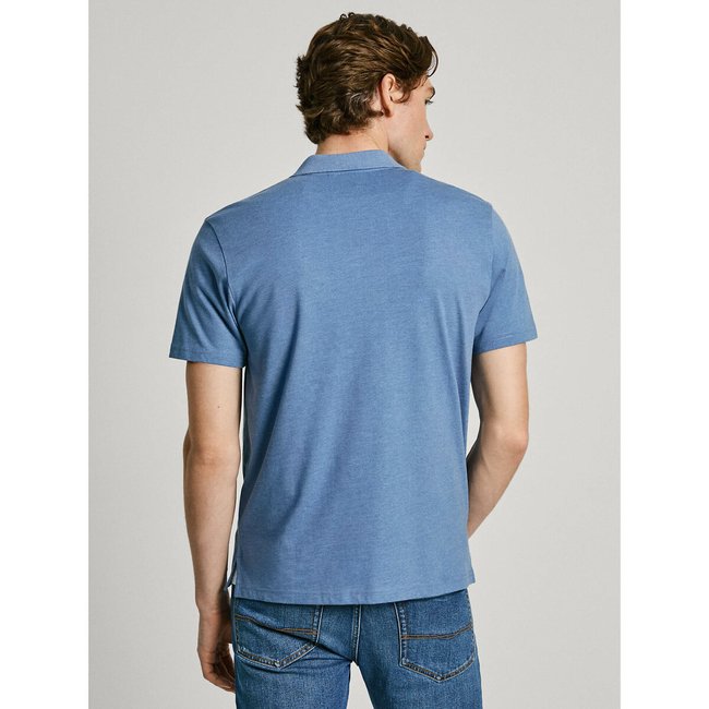 Cotton mix polo shirt in regular fit with pocket blue Pepe Jeans La Redoute