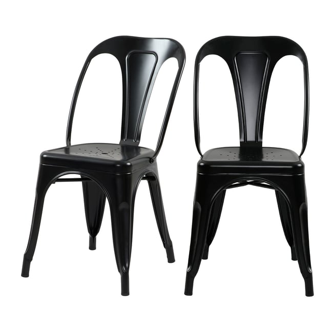 Lot de 2 chaises en métal - INDUS - MAISON PAVANE