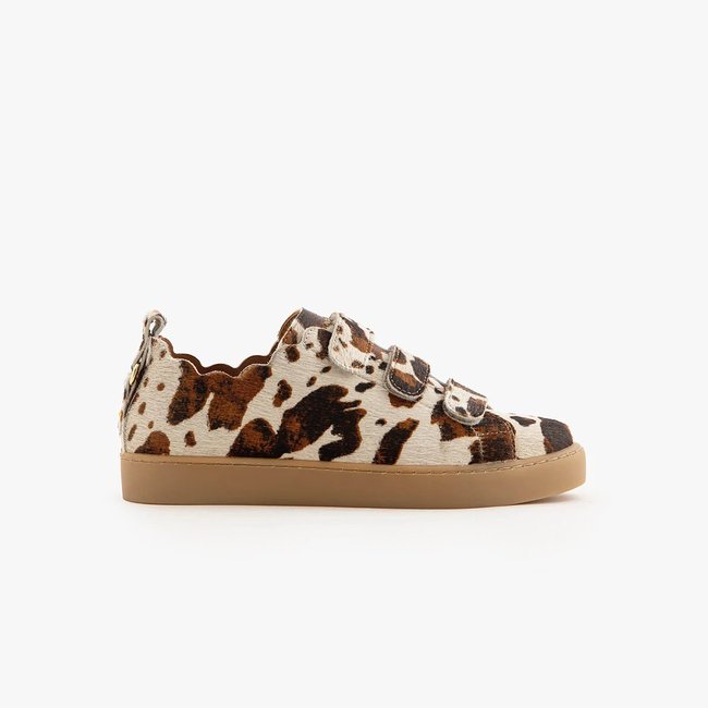 Basket cuir façon poulain JULIANNE vache <span itemprop=