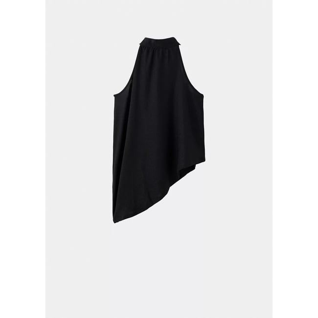 Top halter asymétrique noir <span itemprop=