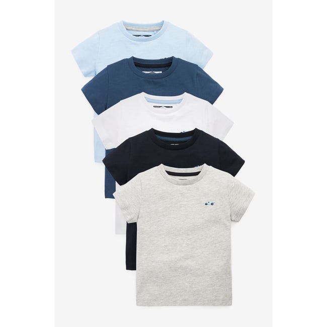 T-Shirts à manches courtes, lot de 5 bleu <span itemprop=