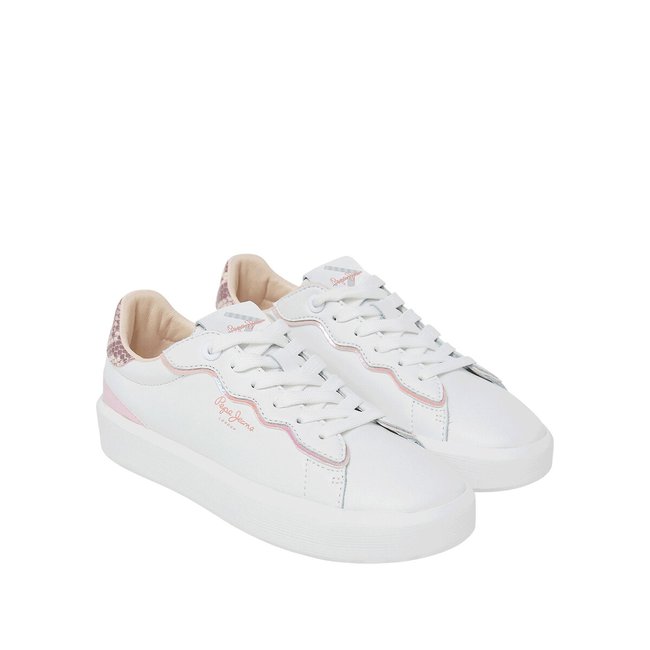 Baskets basses Dobbie Seal blanc/rose <span itemprop=