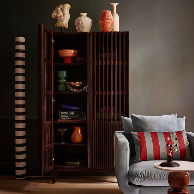 Klaus Mango Wood 2 Door Cabinet, dark brown, SWOON