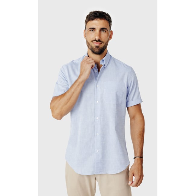Chemise Regular fit manches courtes aspect lin - ACROSS