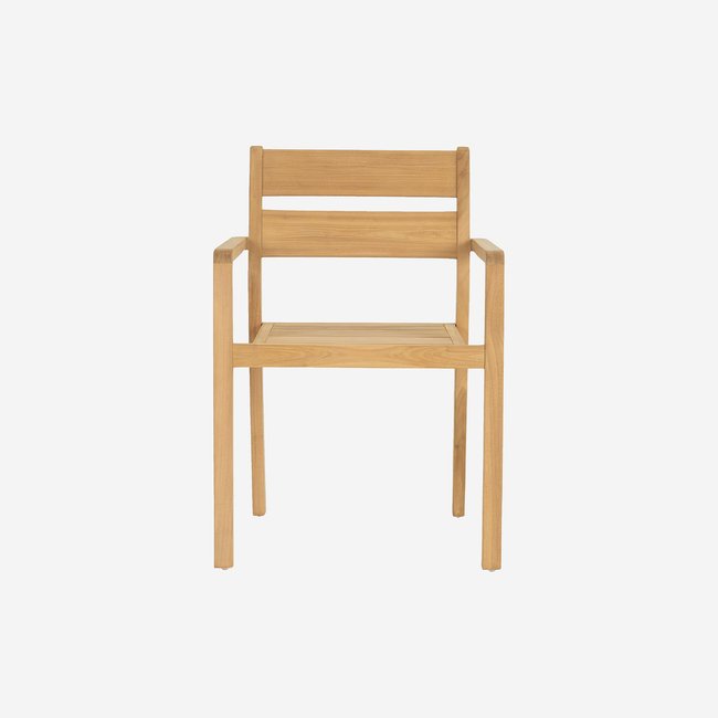 Lot de 2 chaises de jardin en teck massif CALVIA naturel clair <span itemprop=