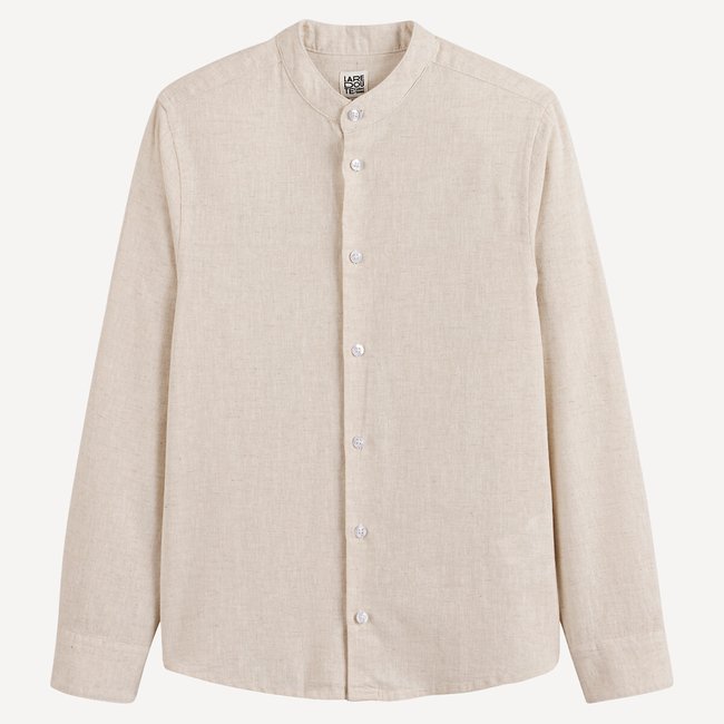 Camisa com gola Mao, algodão/linho - LA REDOUTE COLLECTIONS