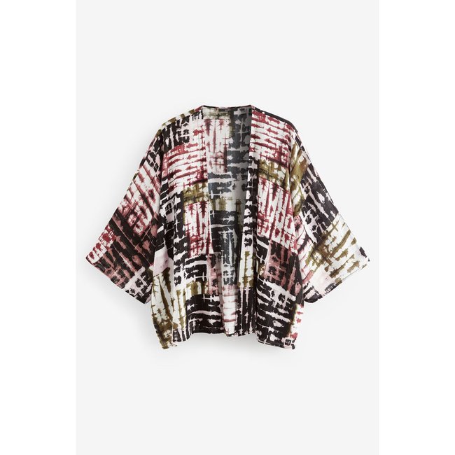 Tunique kimono courte grunge tie dye <span itemprop=
