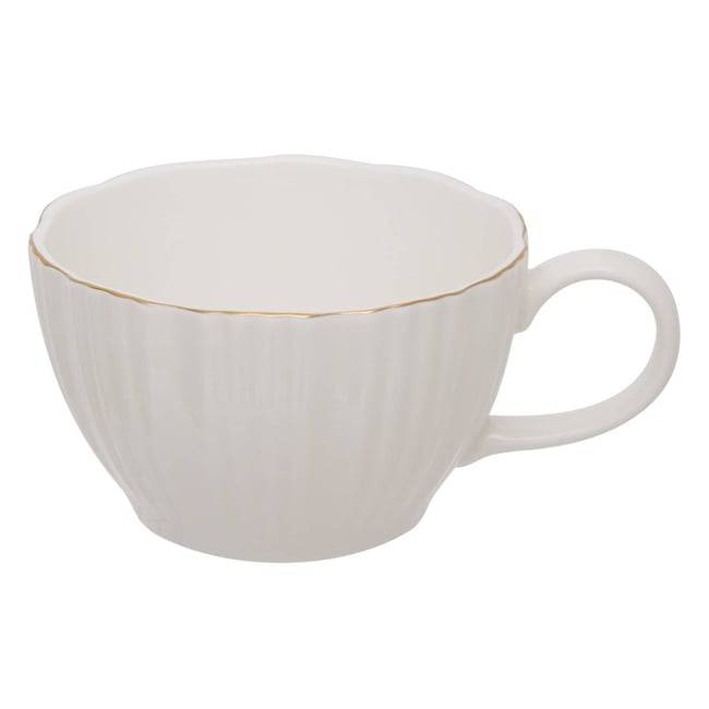 Bol petit-déjeuner en porcelaine DAPHNE Couleur blanc <span itemprop=