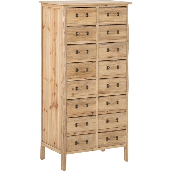 Commode haute en bois de sapin Couleur naturel <span itemprop=