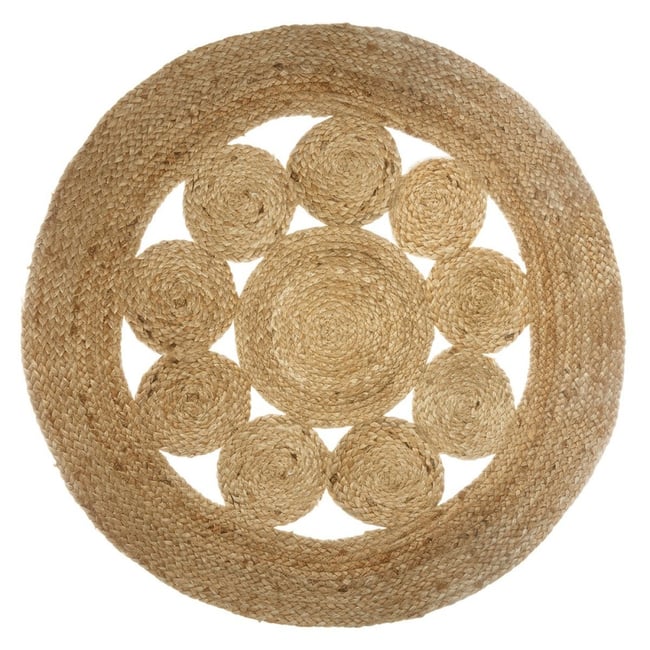 Tapis jute ajouré 80 Couleur beige <span itemprop=
