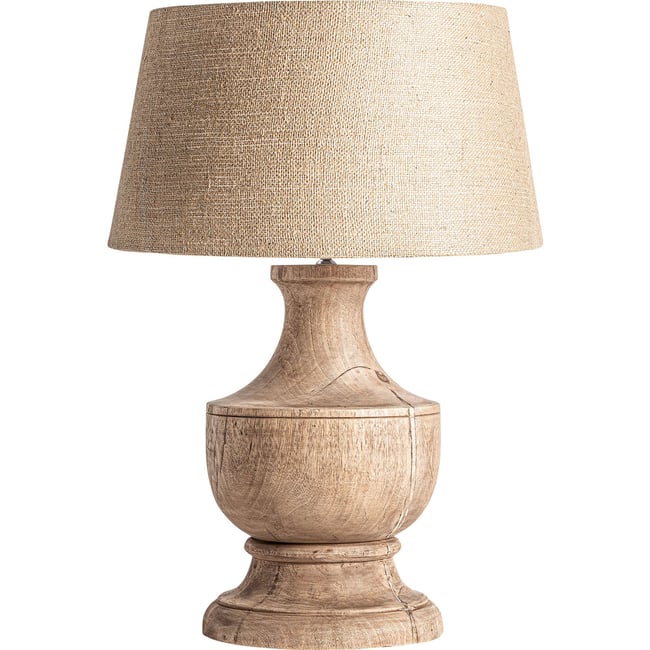 Lampe de salon en bois de manguier Couleur marron bois naturel <span itemprop=