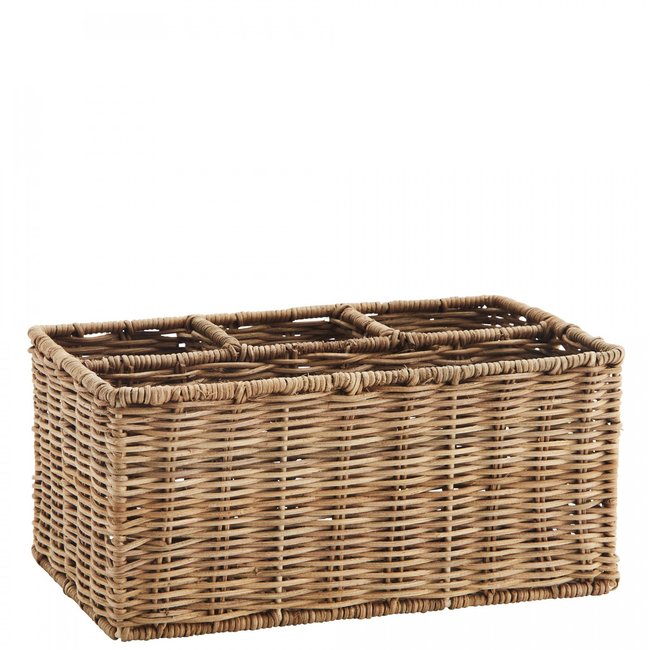 Organiseur en rotin Couleur naturel <span itemprop=
