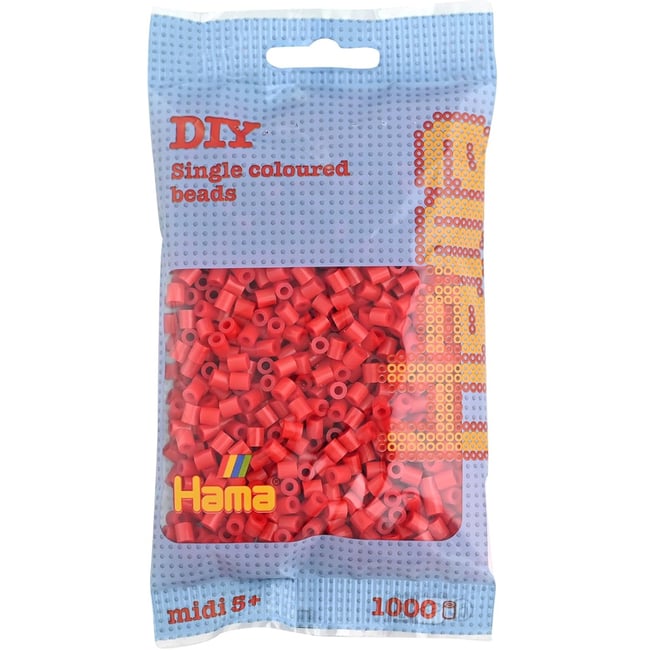 Sachet 1000 perles plastique rouge <span itemprop=