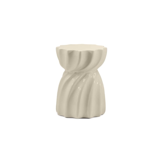Table d'appoint ondulée finition brillante Couleur beige brillant <span itemprop=