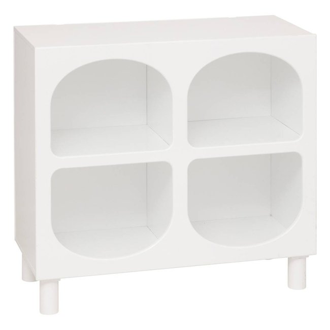 Etagère enfant 4 compartiments en pin TARA Couleur blanc <span itemprop=
