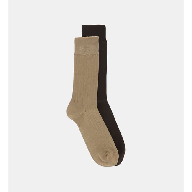 Lot de 2 paires de chaussettes hautes en coton - GALERIES LAFAYETTE