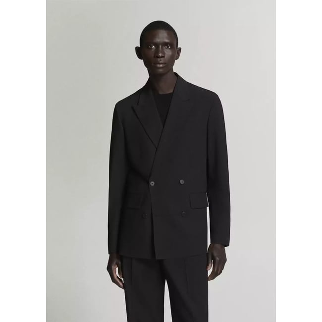 Veste de costume Boston coupe regular croisée noir <span itemprop=