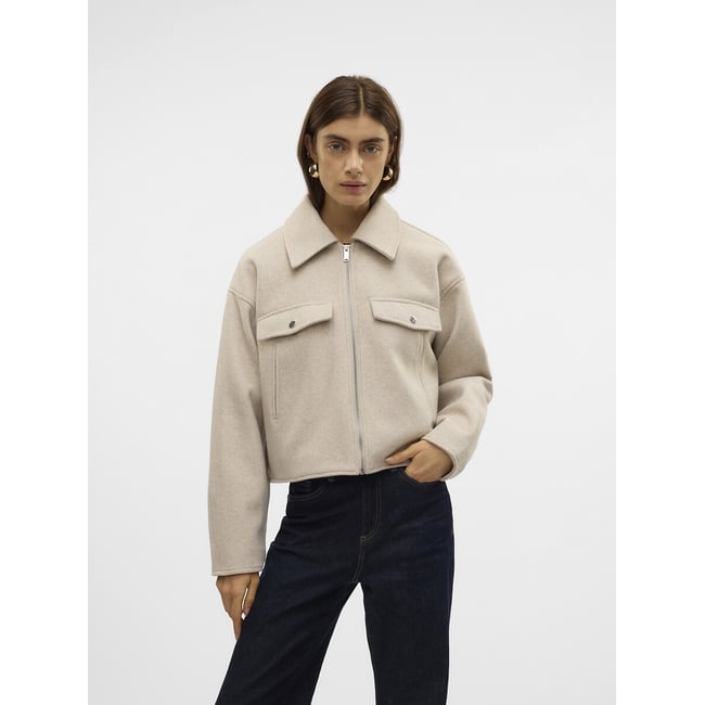 Куртка короткая на молнии светло-серо-коричневый VERO MODA