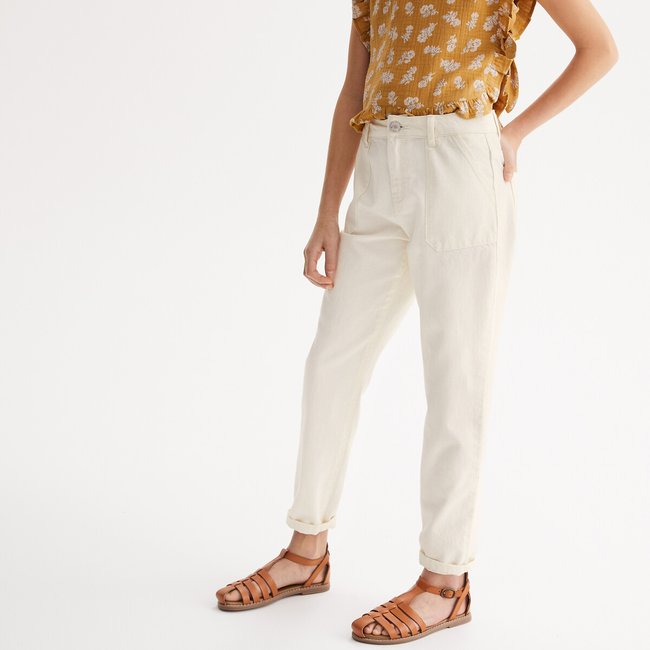 Pantalones de estilo carpintero crudo <span itemprop=