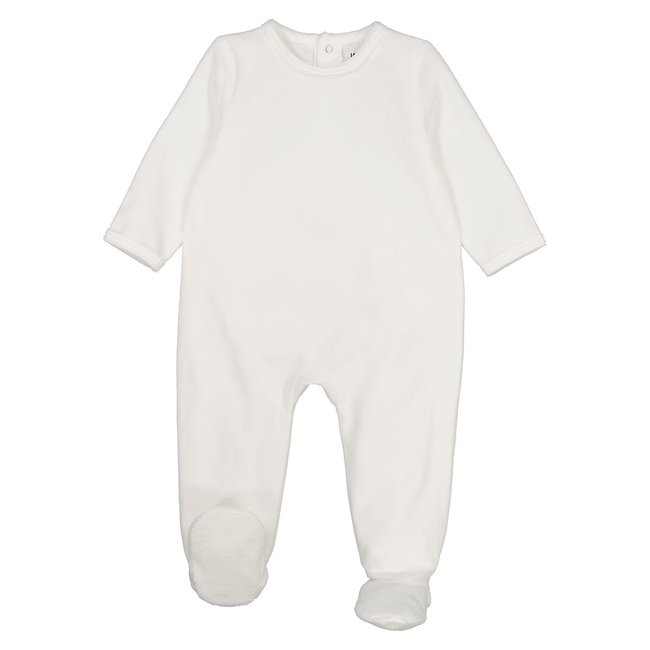 Corduroy Sleepsuit, white, LA REDOUTE COLLECTIONS