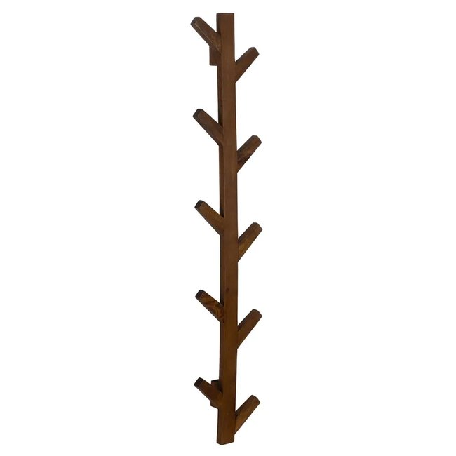 Portemanteau mural bois manguier 23x7x123cm Couleur bois <span itemprop=