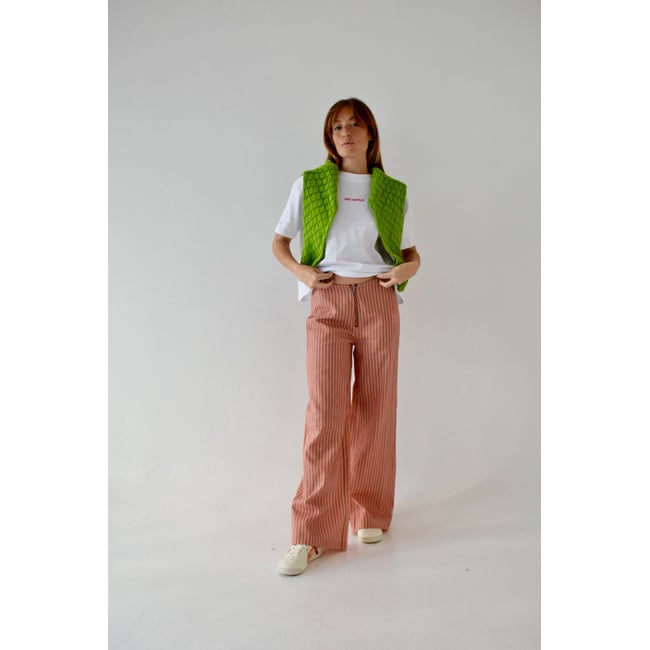 Pantalon large rayé lin SOLEA multicolore rayé <span itemprop=