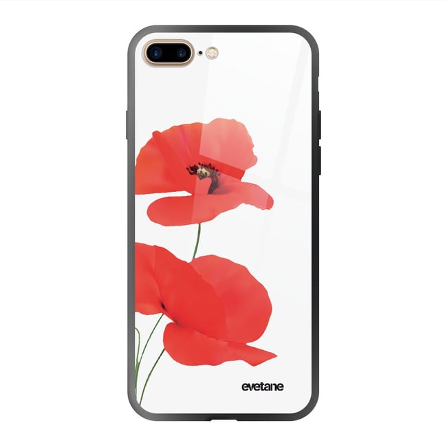Coque soft touch glossy iPhone 7 Plus/ 8 Plus coquelicot <span itemprop=