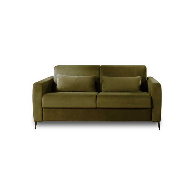 Canapé Convertible 3 places - OWEN Couleur vert olive <span itemprop=