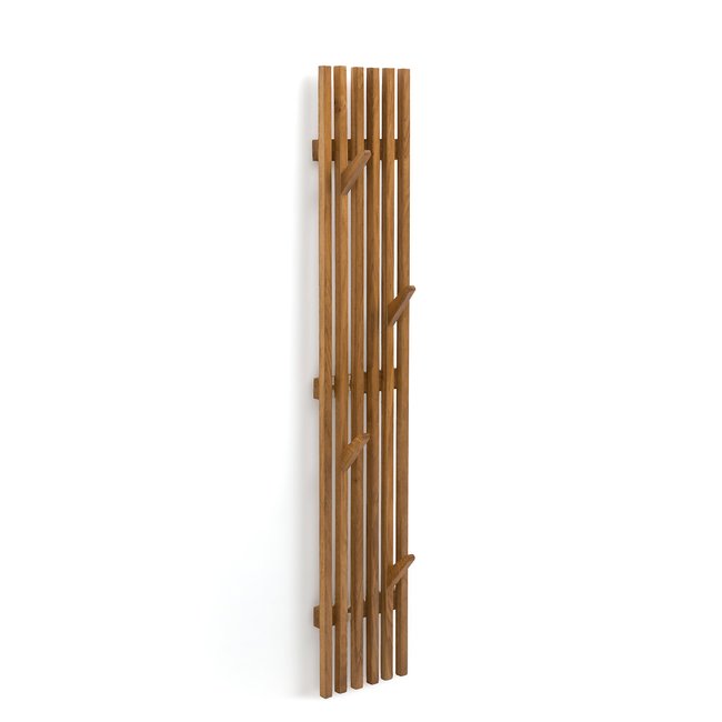 Patère murale chêne massif 4 crochets, Anies Couleur bois foncé <span itemprop=